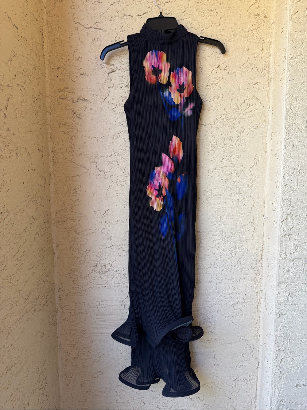 By Anthropologie Sleeveless Mock-Neck Plissé Midi Dress XS Wedding guest NWT - Picture 4 of 12